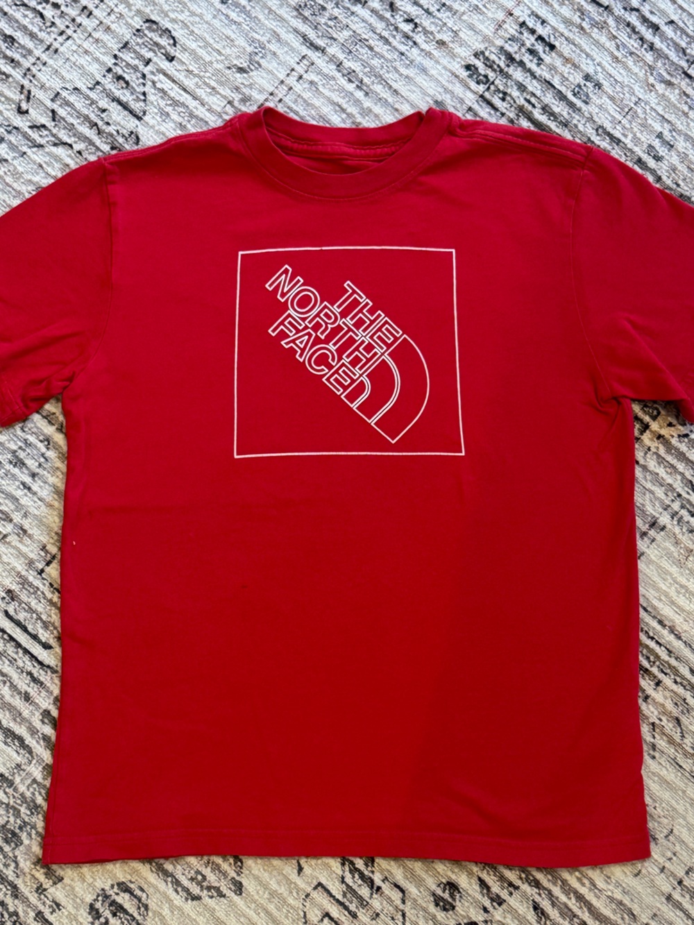 Boys The North Face Red Short Sleeve Logo Tee